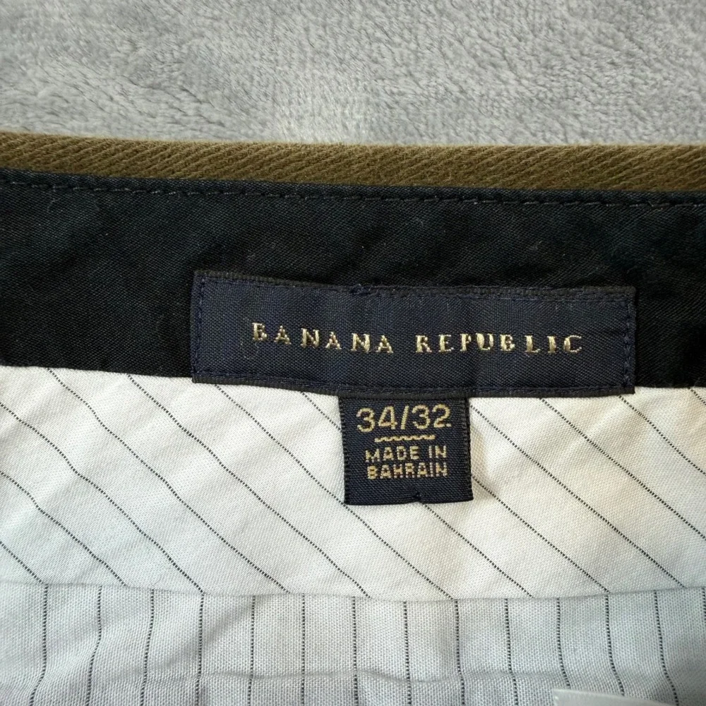 Banana Republic Straight Leg Chino Trousers Men's Size 34x32 Olive Brown Pants